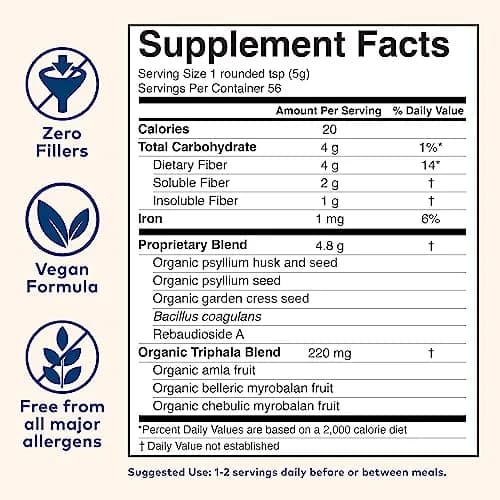 ORGANIC INDIA Psyllium Husk Powder 10 Oz | USDA Organic, Gluten Free, Dietary Fiber Support thumbnail 5