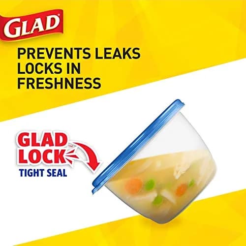 Glad Big Bowl Food Storage Containers 48 Oz | Leak-Resistant, Microwave & Dishwasher Safe, 3 Pack thumbnail 5