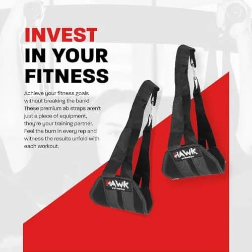 Hawk Sports Black Lifting Straps Gym Accessories with Steel Carabiners, 2-Pack (300 lbs Capacity) thumbnail 7