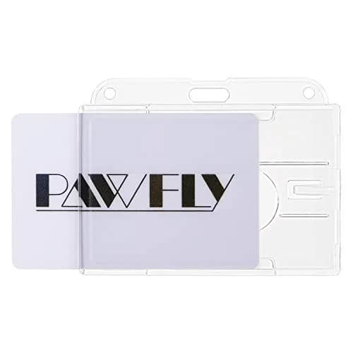 Pawfly Horizontal 2-Card Badge Holder 5 Pack | Clear Polycarbonate, Thumb Slot, Heavy Duty thumbnail 1