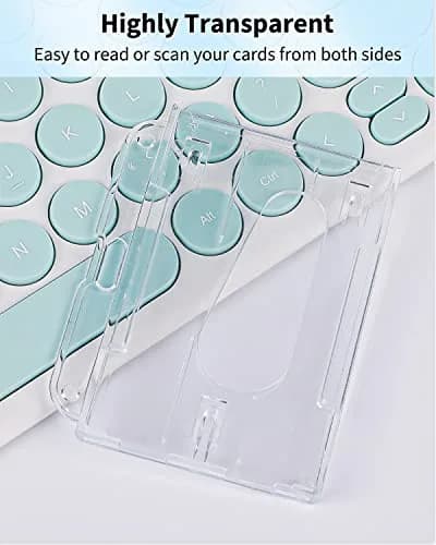 Pawfly Horizontal 2-Card Badge Holder 5 Pack | Clear Polycarbonate, Thumb Slot, Heavy Duty thumbnail 4