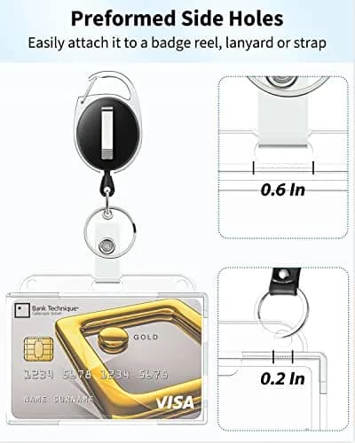 Pawfly Horizontal 2-Card Badge Holder 5 Pack | Clear Polycarbonate, Thumb Slot, Heavy Duty thumbnail 5