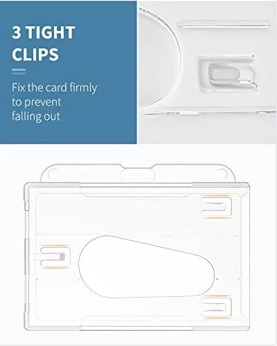 Pawfly Horizontal 2-Card Badge Holder 5 Pack | Clear Polycarbonate, Thumb Slot, Heavy Duty thumbnail 7