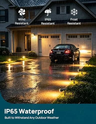 Linkind Solar Lights Outdoor Waterproof LED Spotlights 2 Pack | 650 Lumens, IP65 Weatherproof, Dusk-to-Dawn, Warm White thumbnail 4