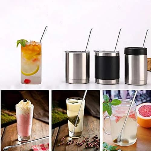 Delove Stainless Steel Coffee Stirring Spoon 7.6-Inch | Reusable Cocktail Swizzle Stick Set of 4 thumbnail 5