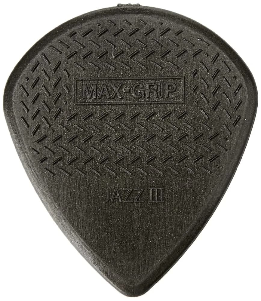 Jim Dunlop Jazz III Max Grip Pick Pack 6 | Textured, Small, Black & Red Guitar Picks - main product image