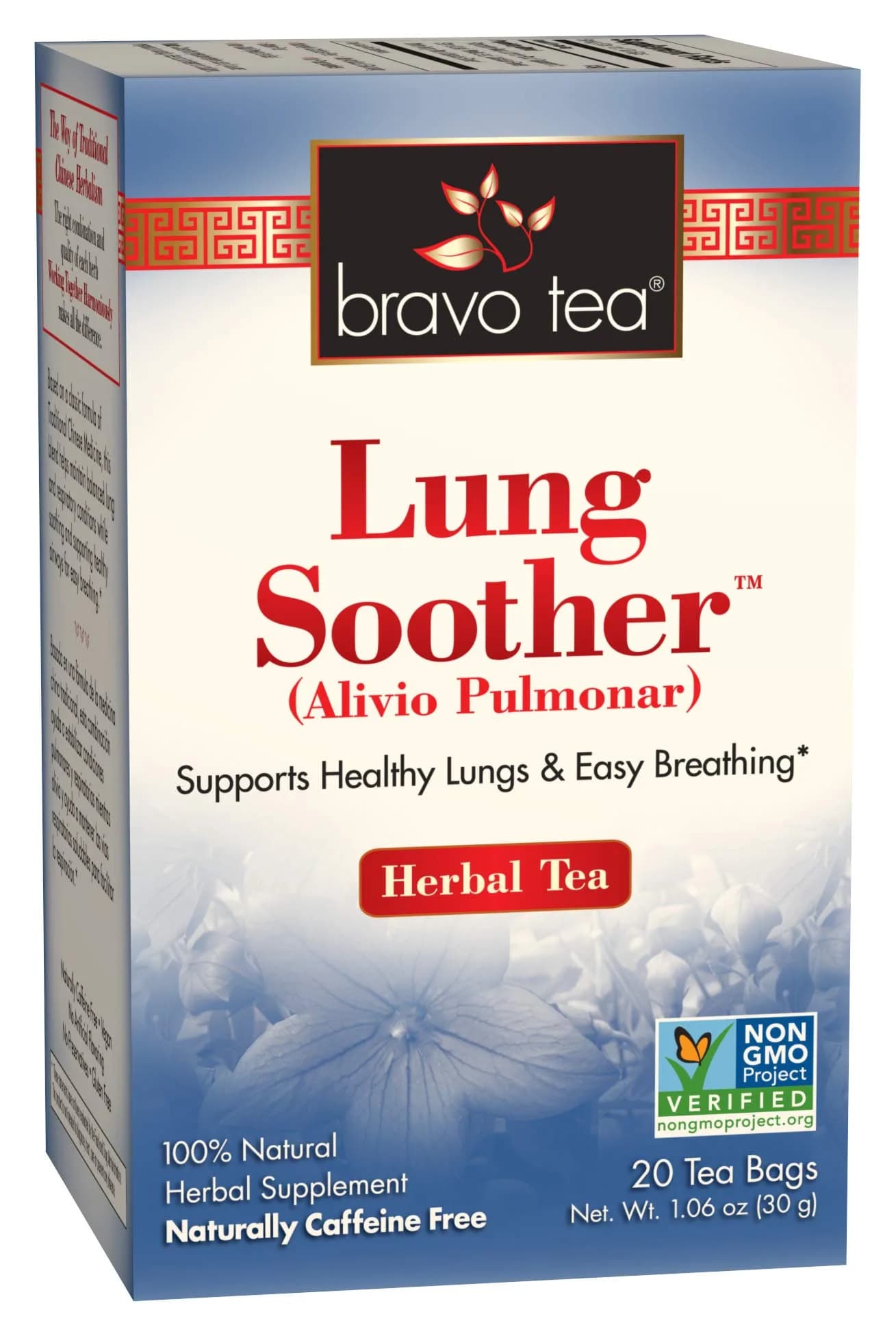 Bravo Tea Lung Soother Herbal Tea Caffeine Free | Herbal & Organic Support for Easy Breathing - main product image