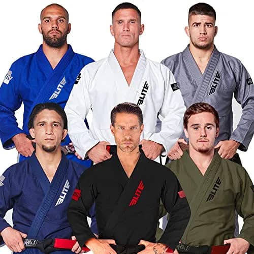 Elite Sports BJJ GI for Men - Premium White, Size 1 (A1) | IBJJF Approved Kimono with Free White Belt thumbnail 1