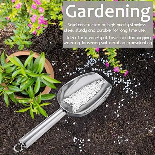 E-far Metal Ice Scoop Set of 2 | 8oz Stainless Steel Kitchen Scooper for Ice Maker thumbnail 6