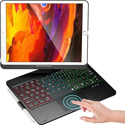 NOKBABO Black Keyboard Case for iPad 9th/8th/7th Gen 10.2" & iPad Air 3rd Gen/Pro 10.5" with Rotatable Touchpad & Backlight thumbnail 1