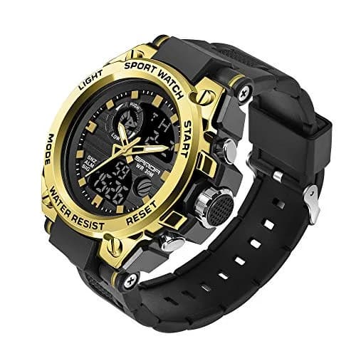 AIMES Men's Sport Watch 53mm (2.1 inch) | Dual Time Zone Military Watch with LED Alarm & Stopwatch thumbnail 1