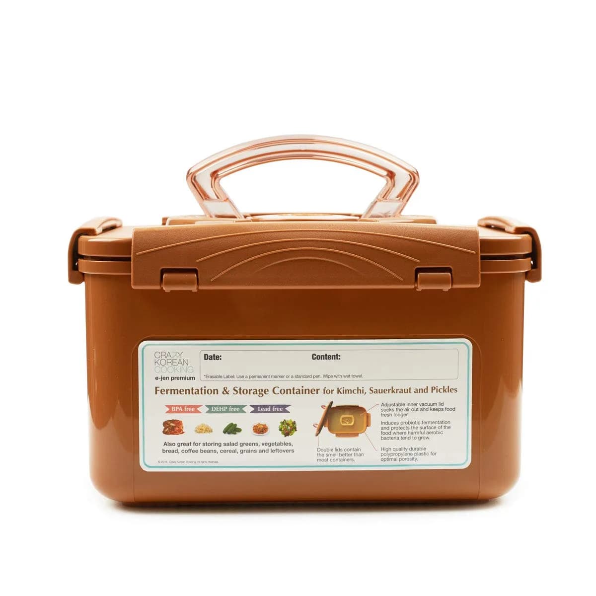 Crazy Korean Cooking Premium Fermentation Container 5.2 L | Traditional Onggi-Inspired Design - main product image
