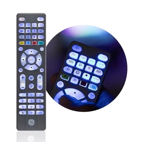 GE 4-Device Backlit Universal Remote Control | Samsung TV Compatible, Graphite, 1 Pack thumbnail 2