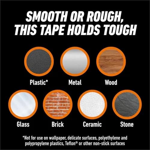 Gorilla Tough & Clear Double Sided Mounting Tape 1" x 150" (Pack of 12) | Weatherproof Clear Adhesive thumbnail 3