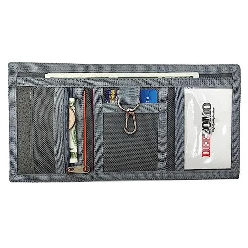 AI-DEE Stripe RFID Trifold Canvas Outdoor Sports Wallet for Kids with Hook & Loop Closure thumbnail 4