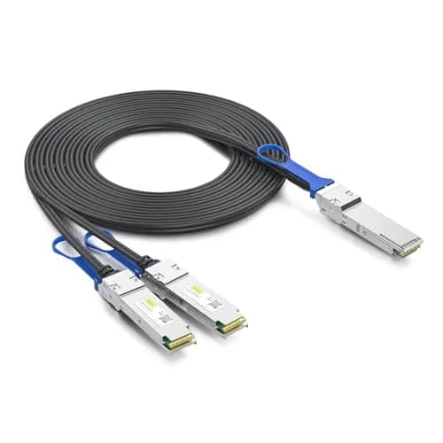 10Gtek 100GbE to 2x50GbE QSFP28 Copper Splitter Cable, 2m | High-Speed Data Center Connectivity thumbnail 2