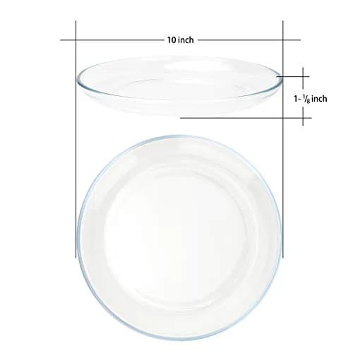 FOYO Glass Plate Set, 10 inch Round Tempered Dinner Plates, Set of 2 | Microwave & Dishwasher Safe thumbnail 5