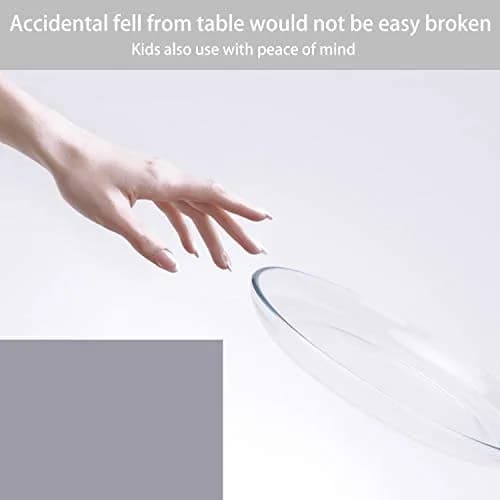 FOYO Glass Plate Set, 10 inch Round Tempered Dinner Plates, Set of 2 | Microwave & Dishwasher Safe thumbnail 2