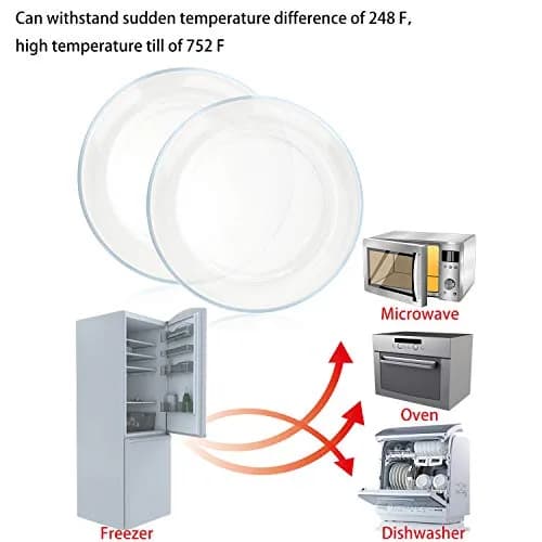FOYO Glass Plate Set, 10 inch Round Tempered Dinner Plates, Set of 2 | Microwave & Dishwasher Safe thumbnail 3