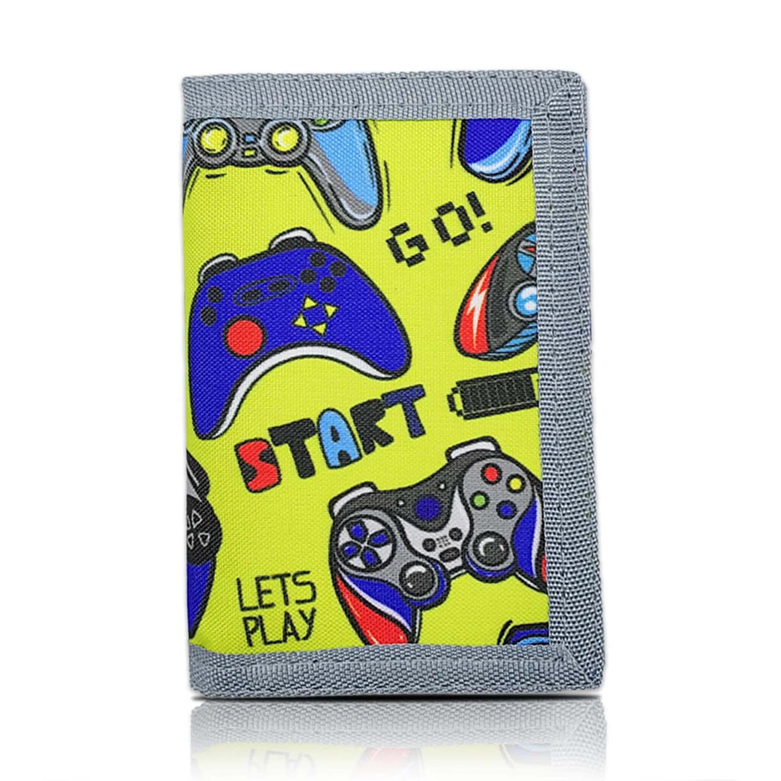 AI-DEE RFID Trifold Canvas Outdoor Sports Wallet for Kids 19cm (7.5in) | Magic Sticker Closure