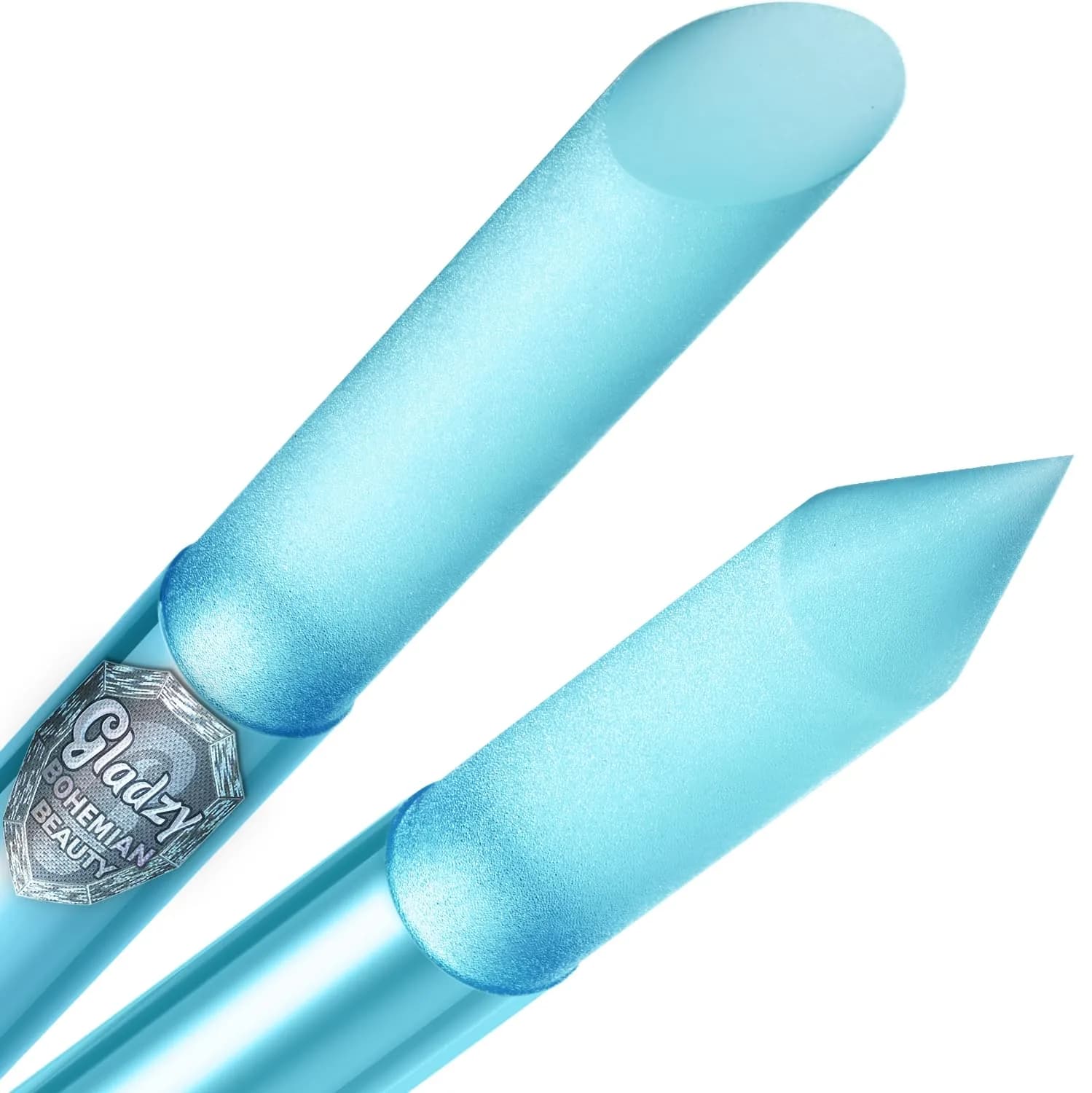Gladzy Glass Cuticle Pusher - Manicure Stick Violet | 160mm (6.3in) — Glass Cuticle Pusher - Baby-blue