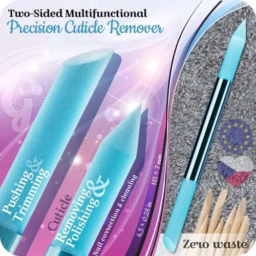 Gladzy Glass Cuticle Pusher & Remover Stick - Professional Czech Crystal Nail Tool | 160mm (6.3 inch) thumbnail 2
