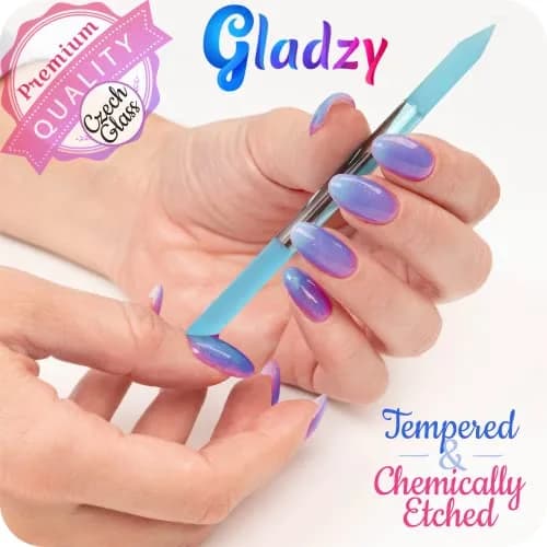 Gladzy Glass Cuticle Pusher - Manicure Stick Violet | 160mm (6.3in) thumbnail 5