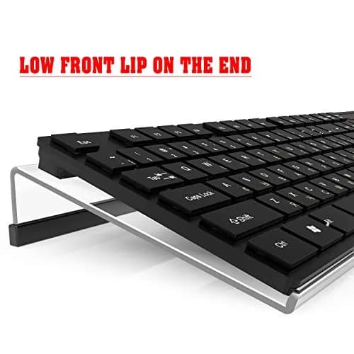 KOTEMON Acrylic Tilted Computer Keyboard Stand for Ergonomic Typing, 17"x5.5"x1.5" | Clear thumbnail 3