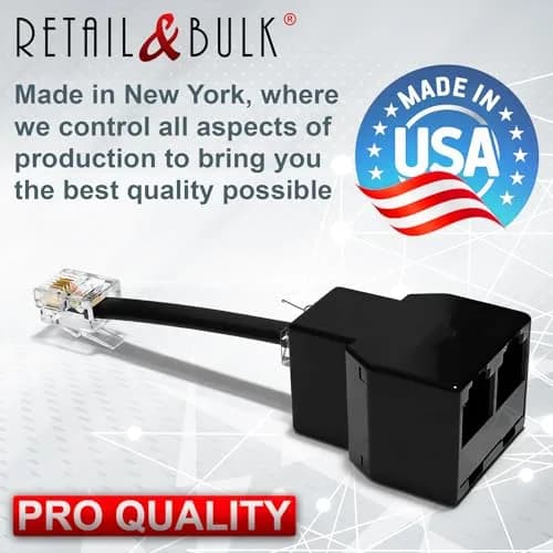 RetailAndBulk Phone Jack Splitter for Landline RJ11 6P4C | Reliable 2-Way Adapter with Custom Cables (en_US) thumbnail 7
