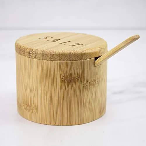 Totally Bamboo Salt Cellar with Spoon & Magnetic Lid, 177ml (6 oz) Capacity | Farmhouse Style Kitchen Storage thumbnail 4