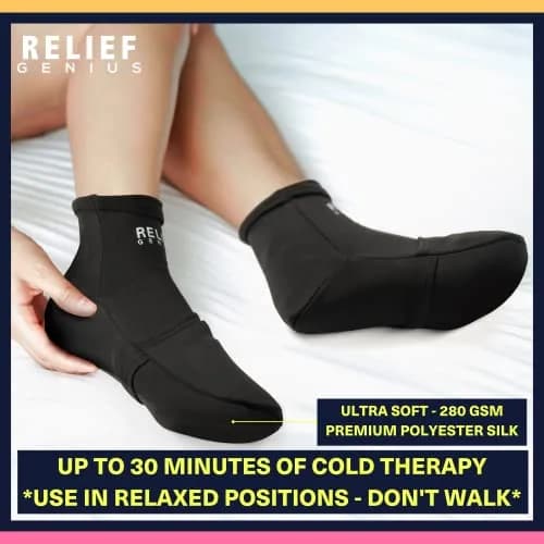 CTR BAND Relief Genius Cold Therapy Socks with 6 Gel Packs - Small/Medium | Full Foot Coverage for Pain & Swelling Relief thumbnail 6