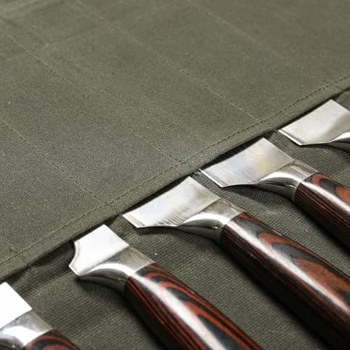 Denifiter Heavy Duty Waxed Canvas Knife Roll Bag 55cm (21") | Holds Knives up to 17" | Water Resistant thumbnail 4