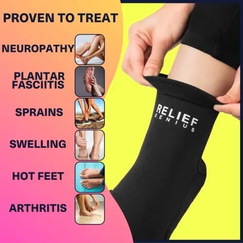 CTR BAND Cold Therapy Socks with Gel Ice Packs, Large | Full Foot Coverage for Pain Relief thumbnail 5