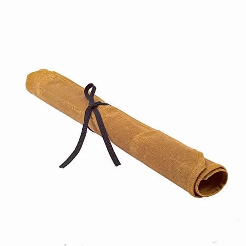 Denifiter Waxed Canvas Knife Roll Bag - 7 Pockets, 55cm x 44cm Khaki | Durable & Water-Resistant for Chefs thumbnail 4