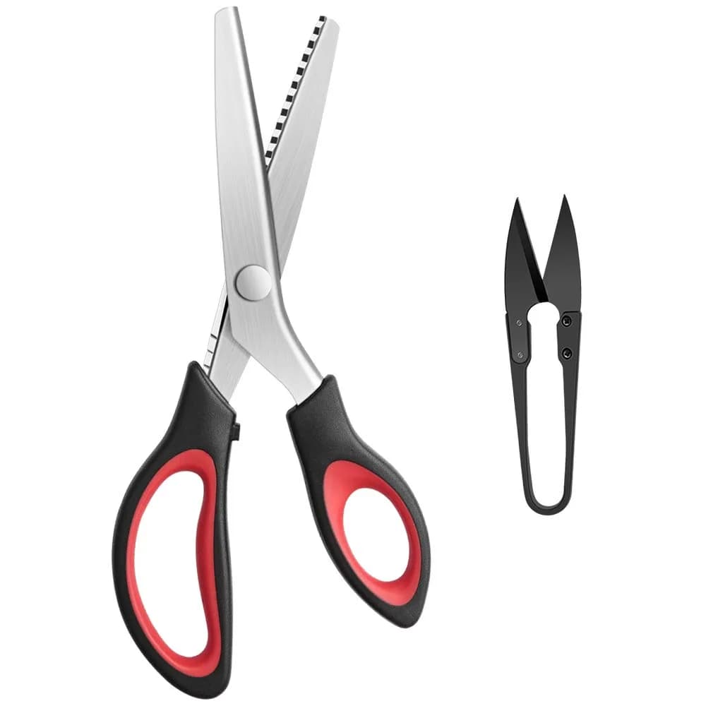 YAZEMKEL Pinking Shears Serrated 9 Inch | Professional Craft Zig Zag Cut Scissors