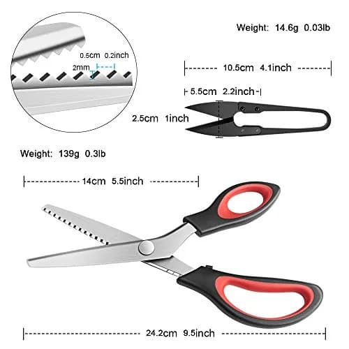 YAZEMKEL Pinking Shears Serrated 9 Inch | Professional Craft Zig Zag Cut Scissors thumbnail 3