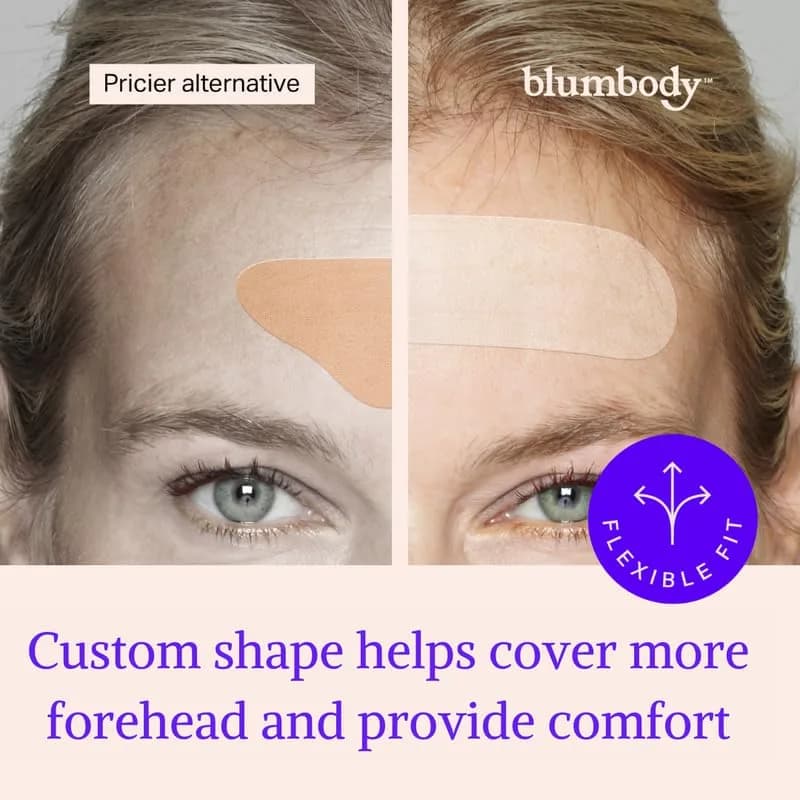BLUMBODY Forehead Wrinkle Patches – Anti-Wrinkle Facial Patches to Smooth Fine Lines on Forehead & Between Eyes – Non-Silicone Face Tape – Comfortable Overnight Use (50 Count) thumbnail 4
