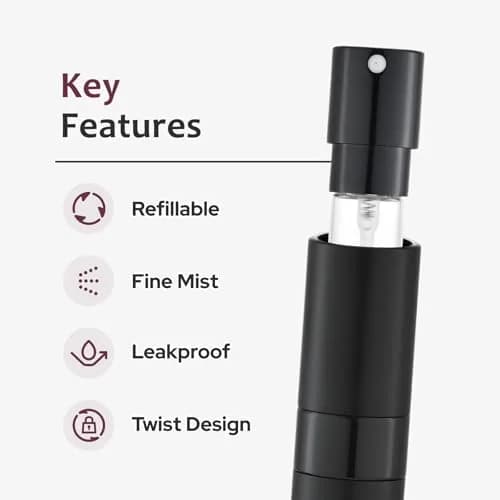 LISAPACK Refillable Perfume Atomizer Spray Bottle 8ml (0.27 Fl Oz) | Twist-Up Leak-Proof Travel Size thumbnail 3