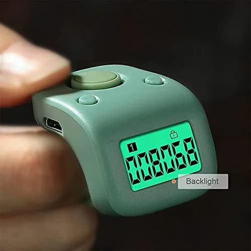 Arvakr Rechargeable Silent Finger Counter with LED | 6 Channels Digital Tasbih Tally Clicker for Prayer Knitting Sports thumbnail 5