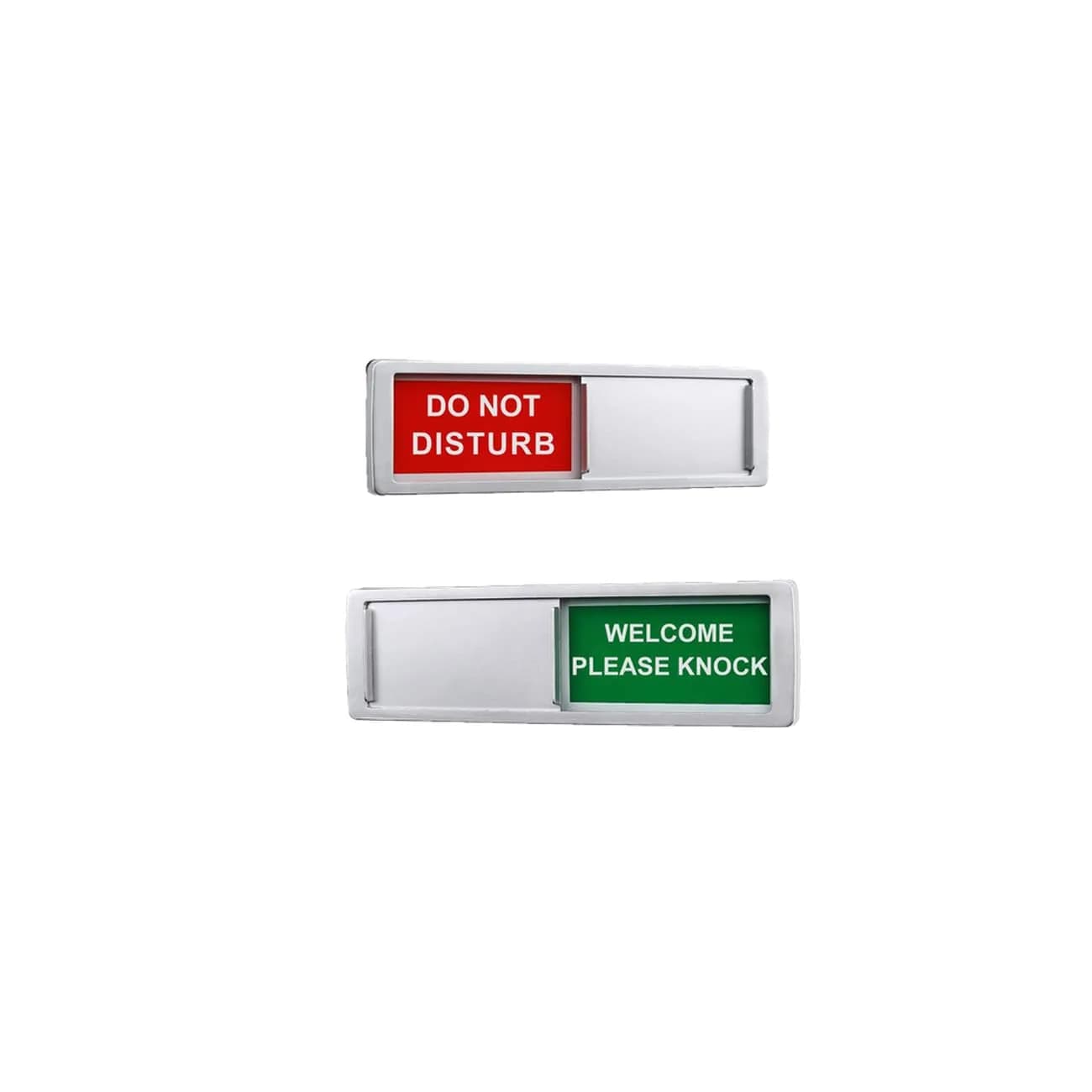LoYinLo Vacant Occupied Sign, 7'' x 2'' | Magnetic Slider Door Indicator for Home & Office — Do not disturb-Silver
