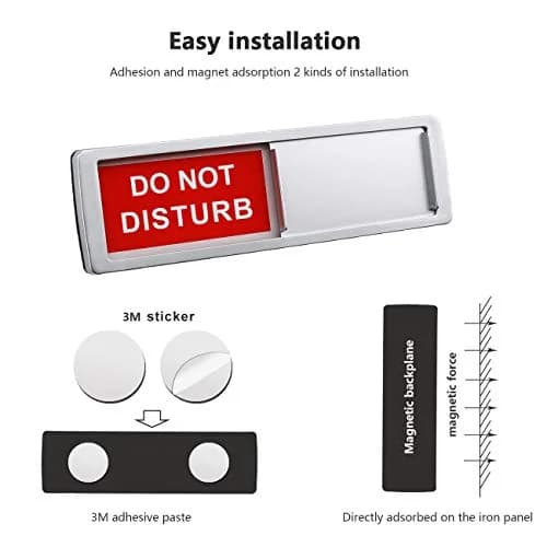 LoYinLo Magnetic Do Not Disturb Sign 7'' x 2'' | Magnetic Privacy Indicator Sign for Office & Restroom thumbnail 4