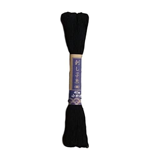 Daruma Yokota Daruma Sashiko Thread 5 Skein Essential Color Set (Thin Sashiko Thread - Hoso) | Cotton, White, Indigo, Red, Black thumbnail 6