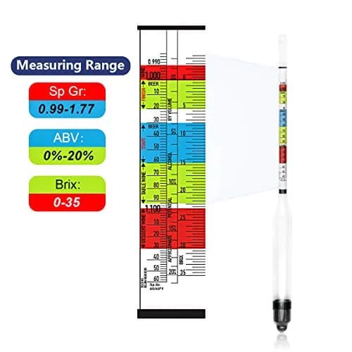 Circrane Triple Scale Hydrometer for Home Brewing | Accurate ABV, Brix & Gravity Test Kit (0.99-1.17 SG, 0-35 Brix, 0-20% ABV) thumbnail 4