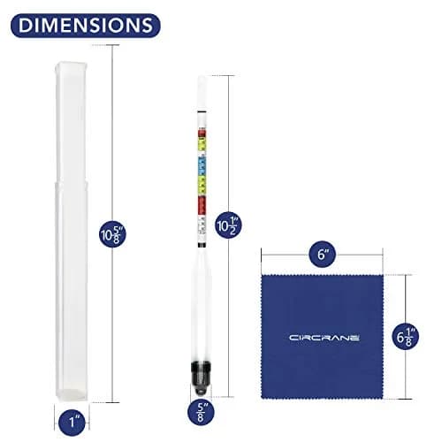 Circrane Triple Scale Hydrometer for Home Brewing | Accurate ABV, Brix & Gravity Test Kit (0.99-1.17 SG, 0-35 Brix, 0-20% ABV) thumbnail 3