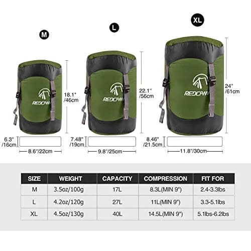 REDCAMP Compression Stuff Sack Large Army Green 27L (9.8x22.1 inches) | Lightweight Packable Gear Organizer thumbnail 4