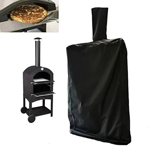 J&C Outdoor Pizza Oven Cover - Black Weather Resistant 160x50x37cm (62.5x19.5x14.5in) | Protects from Rain, Snow, Dust thumbnail 1