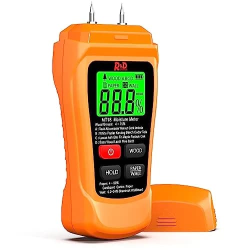 RDINSCOS Wood Moisture Meter Tester with LCD Display & Protective Cap | Measures 4-75% Moisture in Wood, Paper, Walls thumbnail 1
