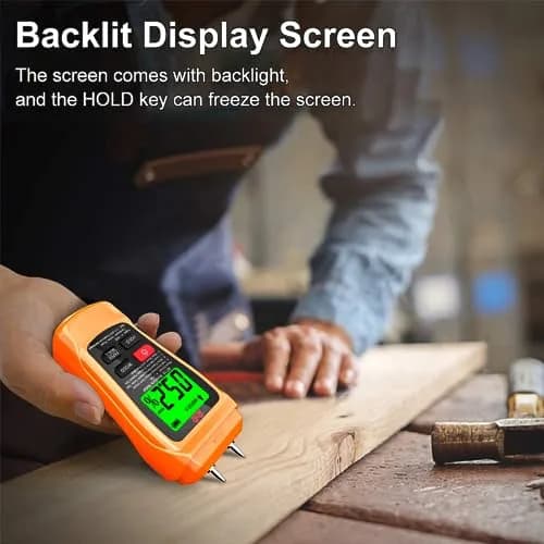 RDINSCOS Wood Moisture Meter Tester with LCD Display & Protective Cap | Measures 4-75% Moisture in Wood, Paper, Walls thumbnail 6