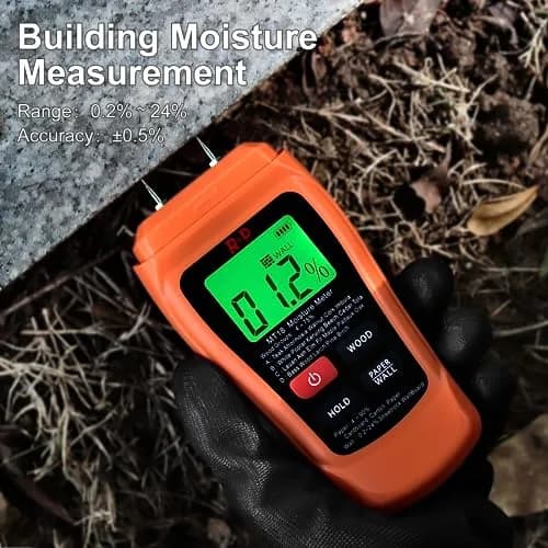 RDINSCOS Wood Moisture Meter Tester with LCD Display & Protective Cap | Measures 4-75% Moisture in Wood, Paper, Walls thumbnail 3