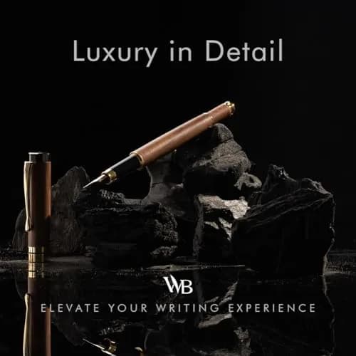 Wordsworth & Black Bamboo Wood Fountain Pen Set with Medium Nib | German Iridium Nib, Luxury Gift Box, 15.6 cm (6.1 in) thumbnail 2